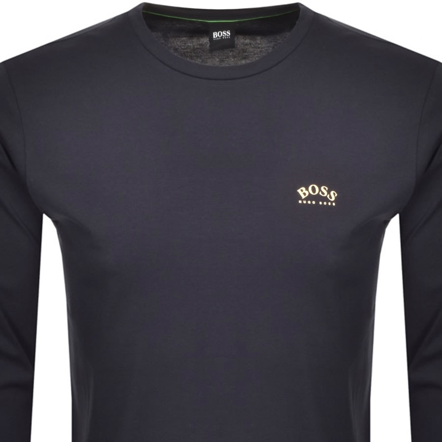 Alternative Image for ProductBOSS Togn Curved Long Sleeve T Shirt Navy2